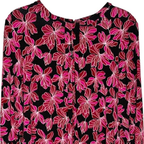 Hobbs of London Julia Floral Printed Top - Red/Pink/Black - L - Picture 4 of 12